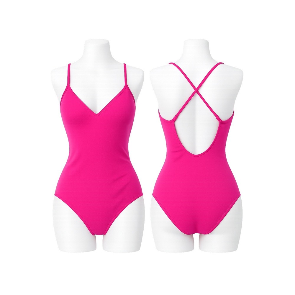 Shade & Shore Pink Textured One Piece Swimsuit V-Neck Cutout NWT Size L 12/14